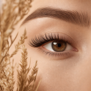 KI-Illustration – Wimpernstyling: Brown Lashes