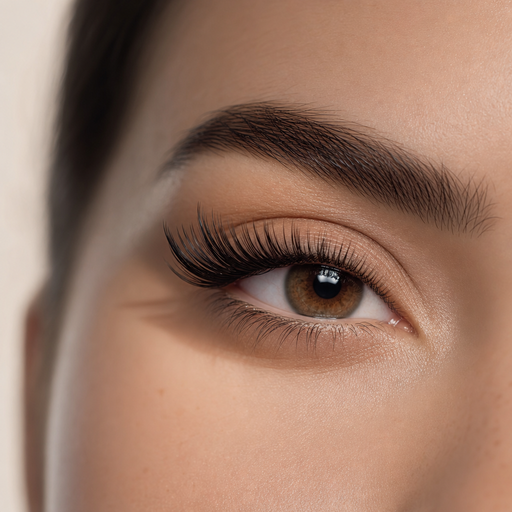 KI-Illustration – Wimpernstyling: Cat-Eye Lashes