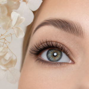 KI-Illustration – Wimpernstyling: Hybrid Lashes