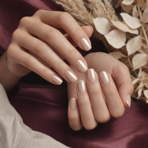 KI-Illustration – Nageldesign: Vanilla Glazed Nails